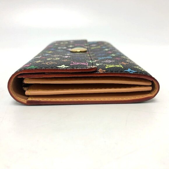 LOUIS VUITTON M93747 Portefeuille Sarah Wallet Flap Long Wallet Black/GoldHW - Picture 12 of 14